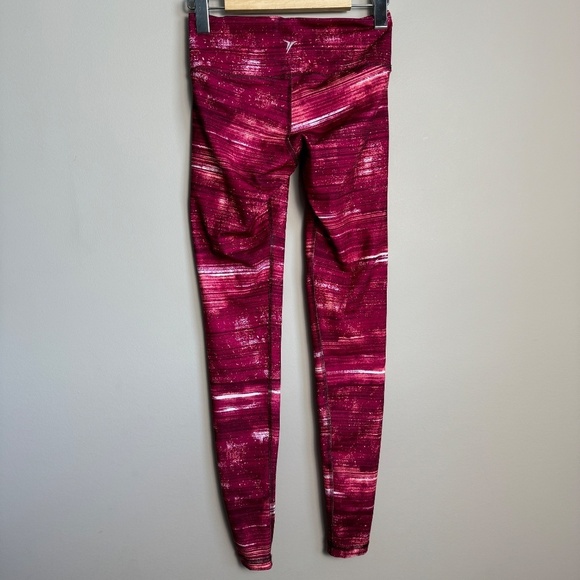 Old Navy Active Women's Burgundy-Red Abstract Athletic Yoga Pant Leggings XS - Picture 4 of 13